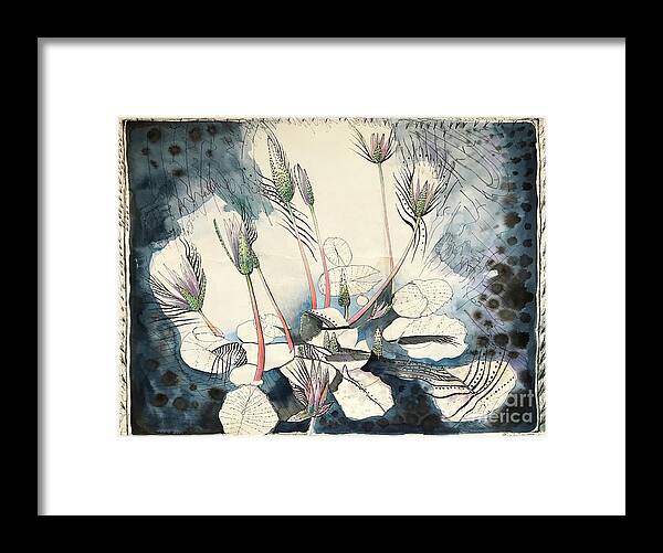 Water Lillies Framed Print featuring the painting Water Lillies by Glen Neff