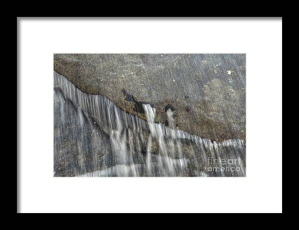 Water Framed Print featuring the photograph Water On Rock by Phil Perkins
