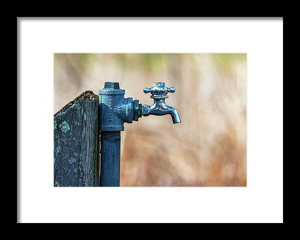 Water Fountain Framed Print featuring the photograph Autumn Water Spigot by Amelia Pearn