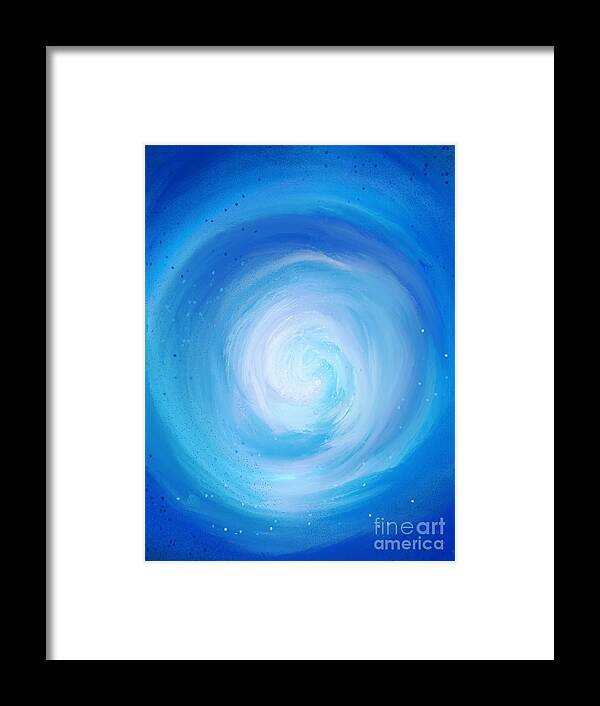 Abstract Framed Print featuring the digital art Water Swirl - Modern Colorful Abstract Digital Art by Sambel Pedes