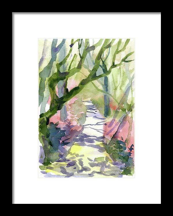 Watercolor Framed Print featuring the digital art Watercolor A Single Pathway Painting by Sambel Pedes
