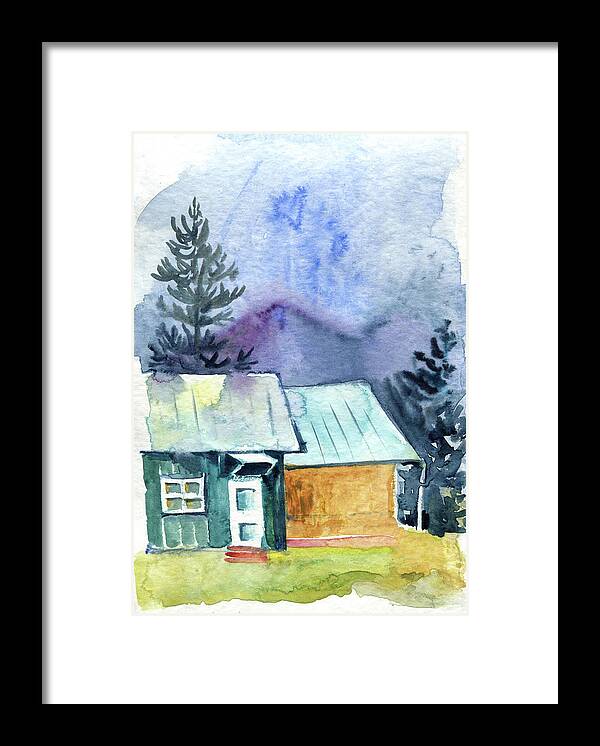 Watercolor Framed Print featuring the digital art Watercolor House Painting by Sambel Pedes