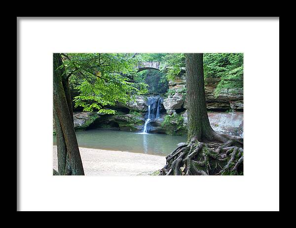 Waterfall Framed Print featuring the photograph Waterfall at Hocking Hills, OH by Flinn Hackett