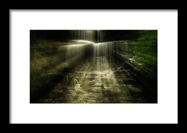 Waterfall Explosion Of Light Framed Print featuring the photograph Waterfall Explosion Of Light by Dan Sproul