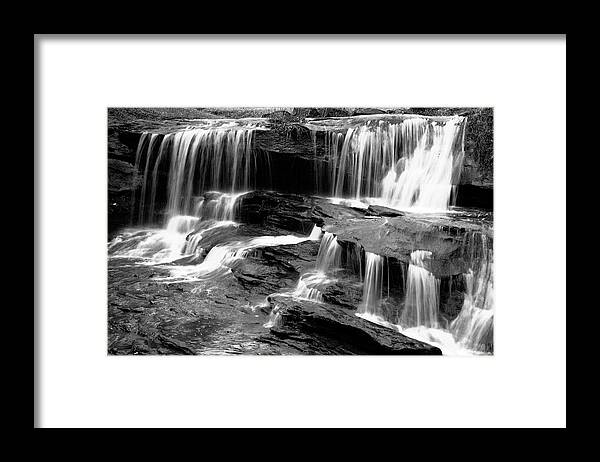 Waterfall Photo Framed Print featuring the photograph Waterfall Lake Lure NC BW by Bob Pardue