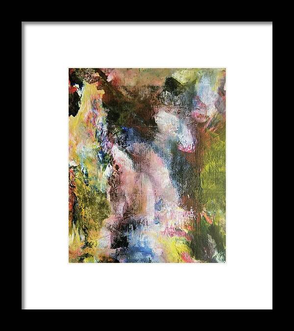 Abstract Framed Print featuring the painting Waterfall by Pour Your heART Out Artworks