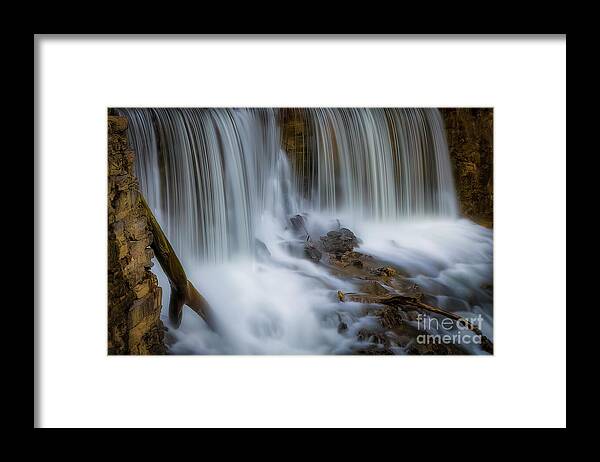 Amis Mill Framed Print featuring the photograph Waterfalls at Amis Mill by Shelia Hunt