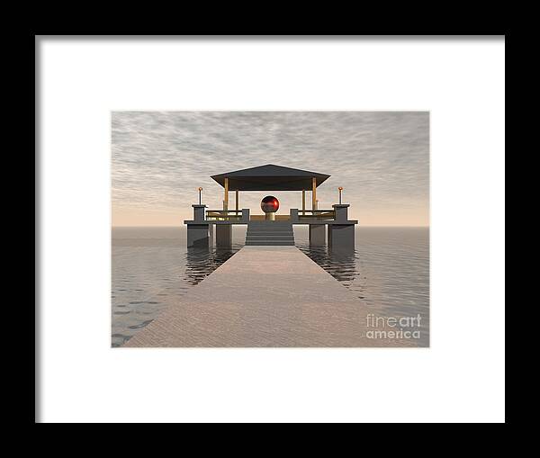 Structure Framed Print featuring the digital art Waterfront Structure by Phil Perkins