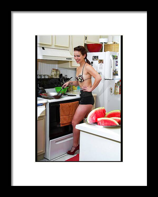 Cosplay Framed Print featuring the photograph Watermelon Pinup #1 by Christopher W Weeks
