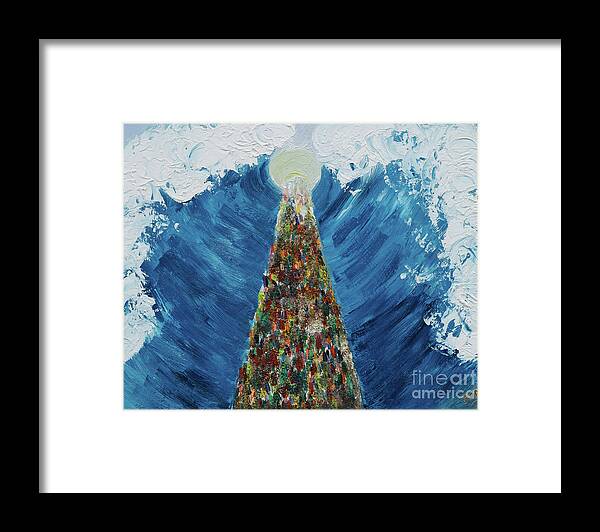  Framed Print featuring the painting Waters Of Blue by Henya Gutnick