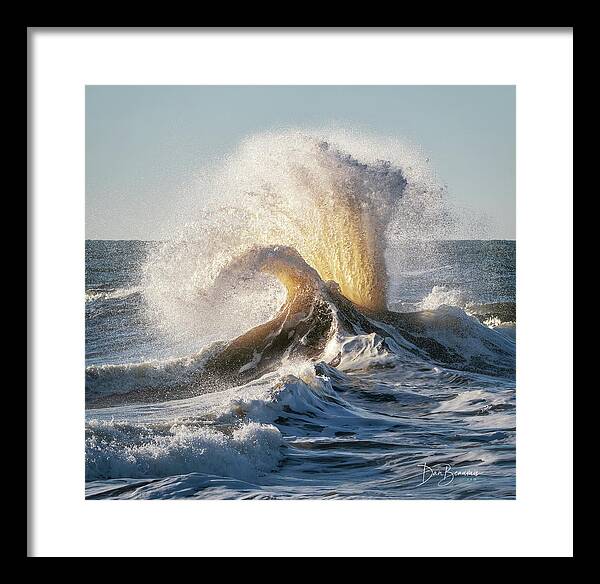 Atlantic Framed Print featuring the photograph Wave Collision 6870 by Dan Beauvais