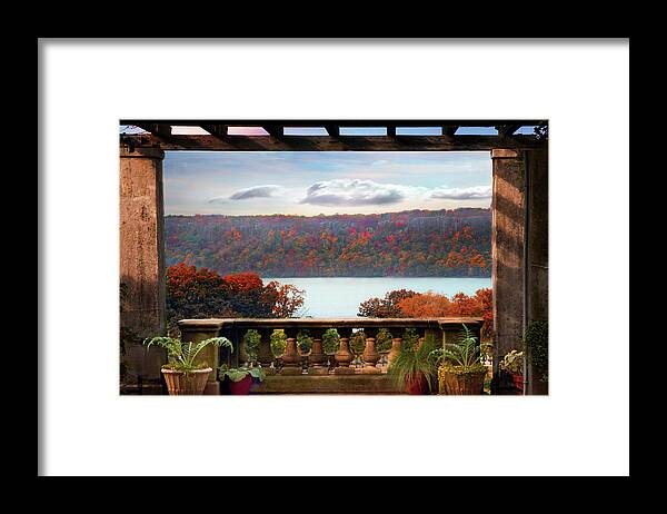Wave Hill Framed Print featuring the photograph Wave Hill Pergola View by Jessica Jenney