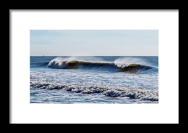 Beach Framed Print featuring the photograph Wave Mist Photograph by Louis Dallara