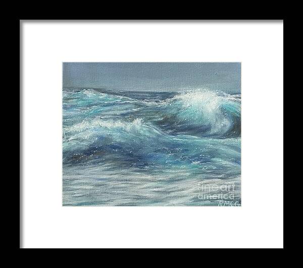 Ocean Framed Print featuring the painting Wave Watch #4 by Rose Mary Gates