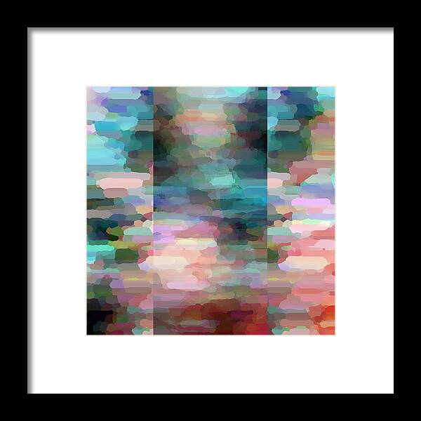 #abstract #abstractart #digital #digitalart #wallart #markslauter #print #greetingcards #pillows #duvetcovers #shower #bag #case #shirts #towels #mats #notebook #blanket #charger #pouch #mug #tapestries #facemask #puzzle Framed Print featuring the digital art Wavering In Thirds by Mark Slauter