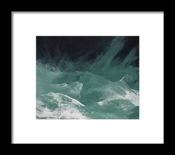 Waves Framed Print featuring the painting Waves and Breakers by Linda Bailey