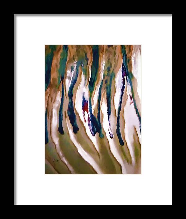 Waves Of Color Abstract Framed Print featuring the mixed media Waves Of Color Abstract by Sandi OReilly