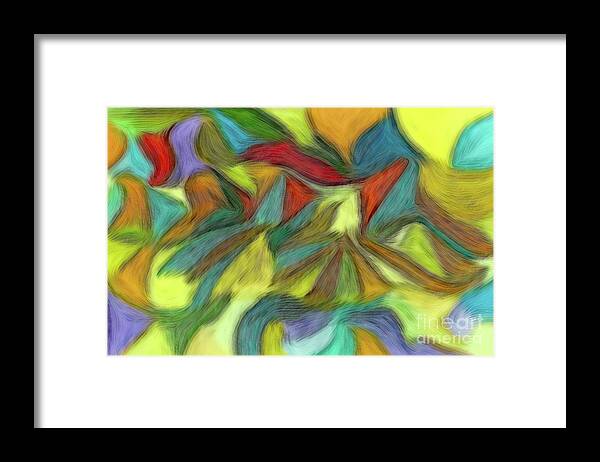 Abstract Framed Print featuring the painting Waves of Reality by Kerri Farley