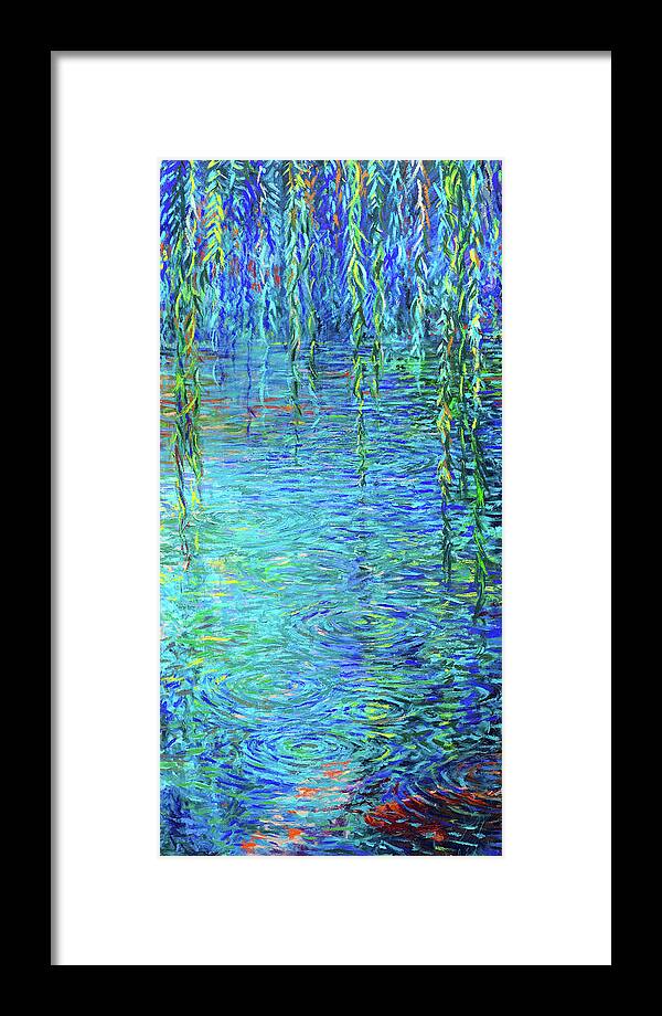 Iris Scott Framed Print featuring the painting Waxwillow Lagoon panel C by Iris Scott