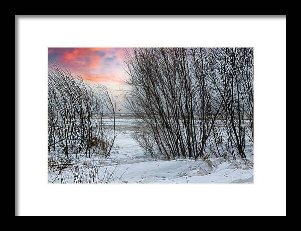 Snowy Day Framed Print featuring the photograph Way To The Snowy Beach Jurmala by Aleksandrs Drozdovs