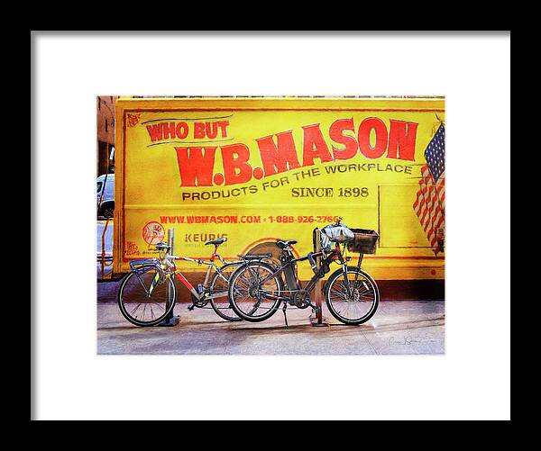 Bicycle Framed Print featuring the photograph W.B.Mason Bicycles by Craig J Satterlee