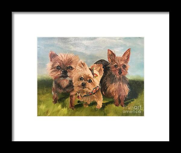  Framed Print featuring the painting We are Family- dogs by Jan Dappen