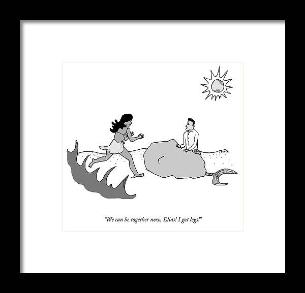 “we Can Be Together Now Framed Print featuring the drawing We Can be Together Now by Liana Finck