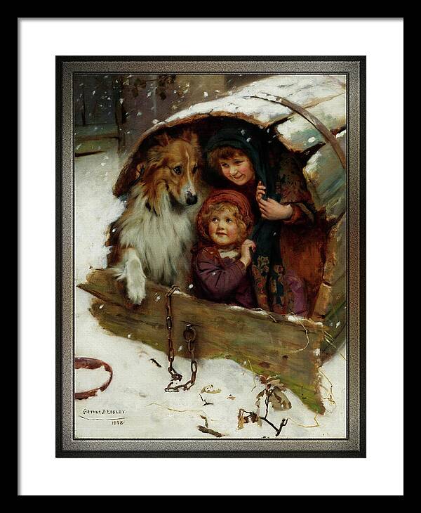 Weatherbound Framed Print featuring the painting Weather-bound by Arthur John Elsley by Rolando Burbon