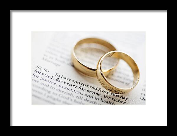 Wedding Vows Framed Print featuring the photograph Wedding Vows and Rings by Davidf