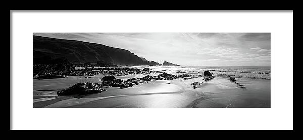Coast Framed Print featuring the photograph Welcombe Mouth beach North Devon South West Coast Path by Sonny Ryse