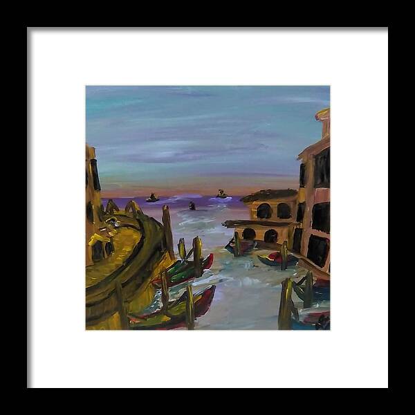 Venice Framed Print featuring the painting Welcome to Venice by Andrew Blitman