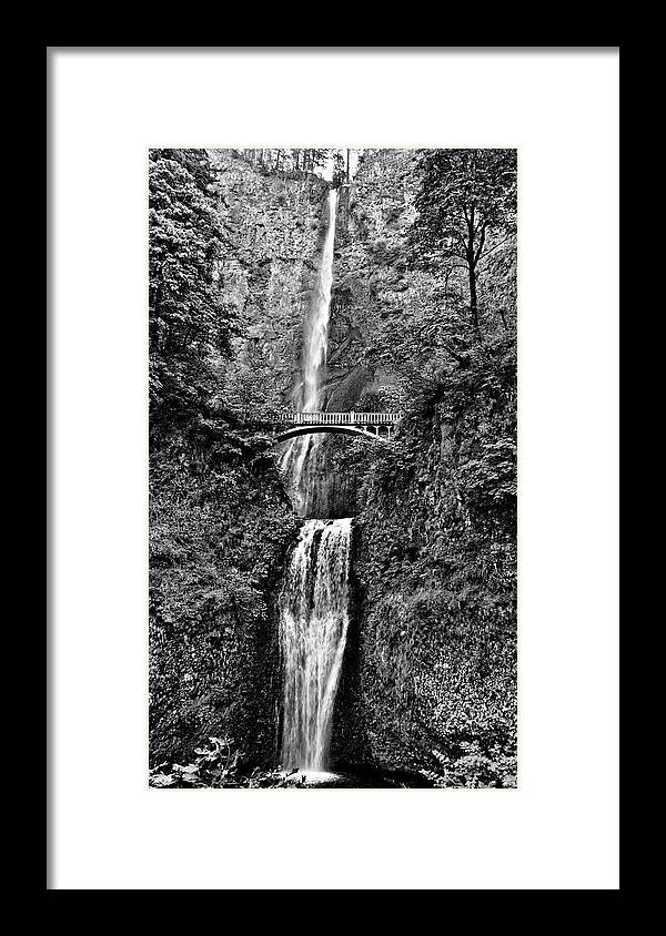 Postponed Destiny Framed Print featuring the photograph Postponed Destiny -- Multnomah Falls at The Columbia River Gorge, Oregon by Darin Volpe