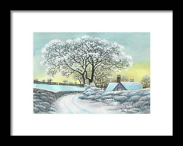 Winter Framed Print featuring the painting Welsh Winter by Arthur Barnes