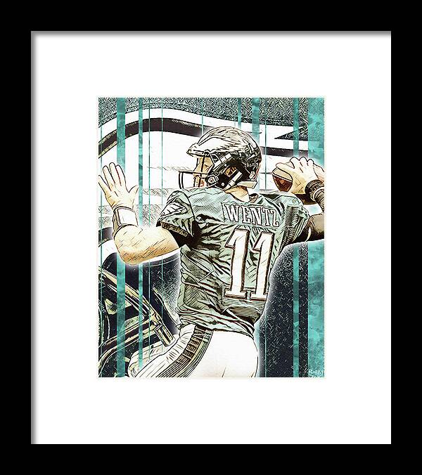 Carson Wentz Framed Print featuring the painting Wentz by Bobby Zeik