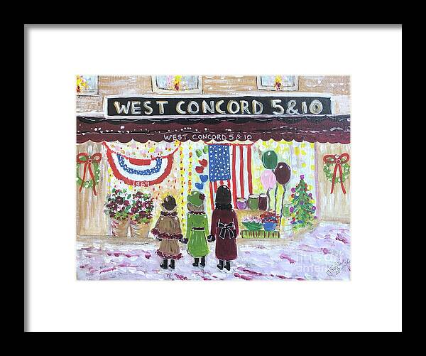 West Concord Framed Print featuring the painting West Concord Five and Ten by Jacqui Hawk