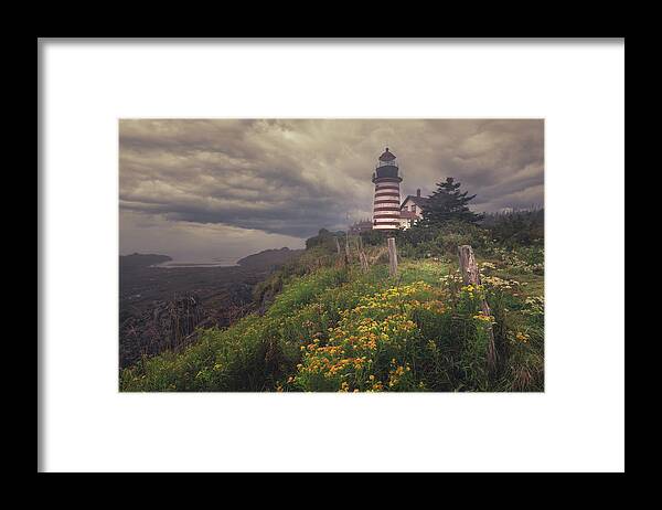 Lighthouse Framed Print featuring the photograph West Quoddy by Chad Tracy