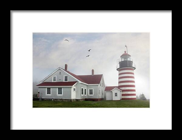 Lighthouse Framed Print featuring the photograph West Quoddy Head Lighthouse by Lori Deiter