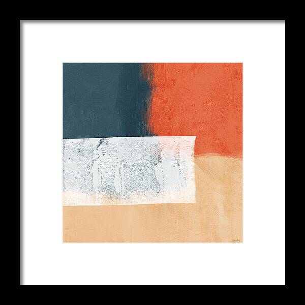 Abstract Framed Print featuring the painting Western Edge 4- Art by Linda Woods by Linda Woods