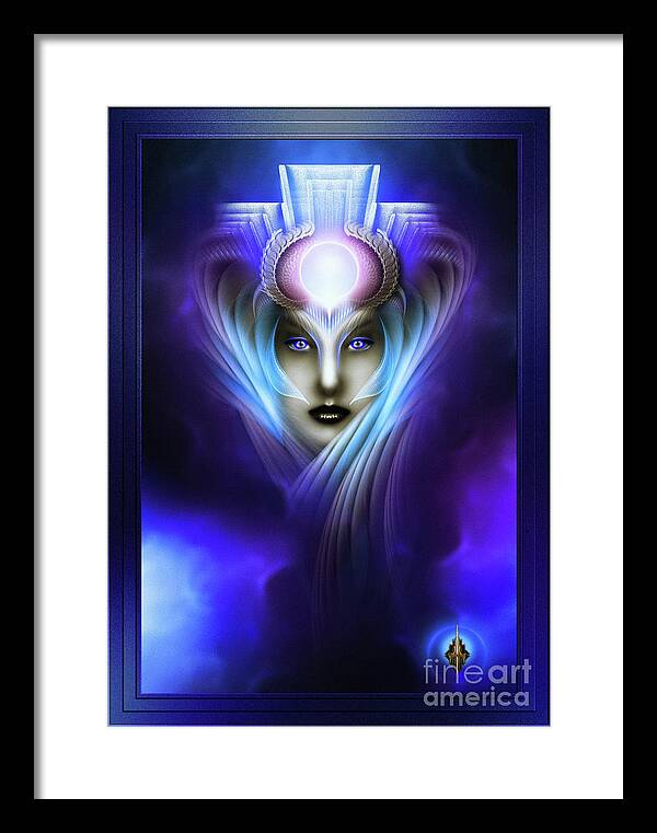 Portrait Framed Print featuring the digital art What Dreams Are Made Of Ethereal Clouds Fractal Art by Rolando Burbon