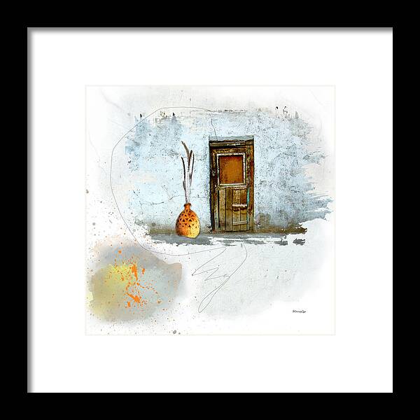 Old Framed Print featuring the mixed media What Lies Behind this Locked Door? by Moira Law