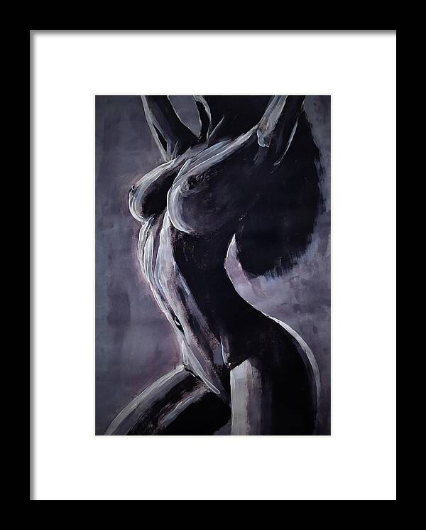 Beautiful Framed Print featuring the painting When A Walk-in Soul Clears The Karma by Jarko Aka Lui Grande