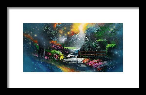 Landscape Framed Print featuring the painting When Heaven Touches Earth by Pat Wagner