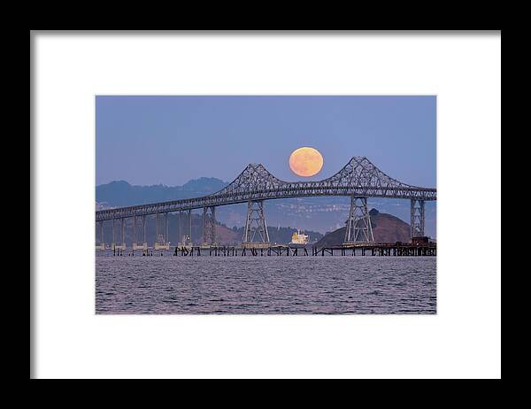 Landscape Framed Print featuring the photograph When the Moon Hits the Sky by Laura Macky