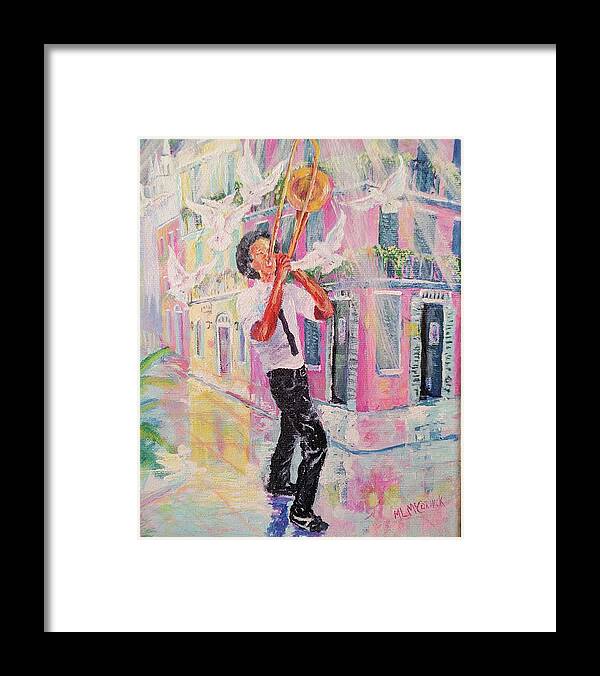 Nola Framed Print featuring the painting When the Saints Go Marchin' In by ML McCormick