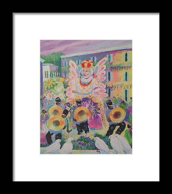 Mardi Gras Framed Print featuring the painting When the Saints Go Marching In---Mardi Gras King Rex by ML McCormick