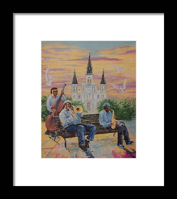 New Orleans Framed Print featuring the painting When the Saints Go Marching In--St Lewis Cathedral by ML McCormick