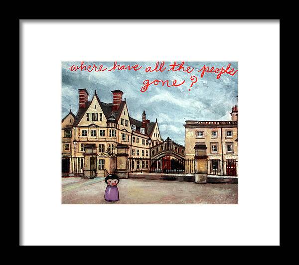 Oxford Framed Print featuring the painting Where Have All the People Gone by Pauline Lim