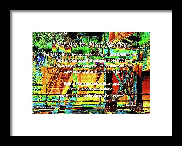 Poetry Framed Print featuring the digital art Where to Find Poetry by Aberjhani