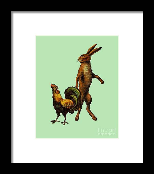 Hare Framed Print featuring the drawing Whimsy Animals by Madame Memento