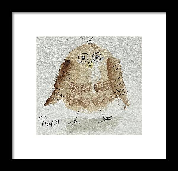 Owl Framed Print featuring the painting Whimsy Owl 2 by Roxy Rich